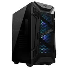 asus tuf gaming gt301 rgb tg mid tower gaming chassis (black) – tempered glass, mesh airflow, argb, atx