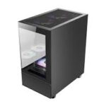antec cx200m rgb elite dual chamber mini tower gaming case (black) – 270° tempered glass, pre installed rgb fans, m atx/itx