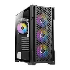 antec ax90 black argb tempered glass mid tower gaming chassis – high airflow atx case with 4 argb fans + free antec gaming mouse pad