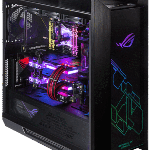 asus rog strix helios gx601 mid tower gaming chassis (black) – e atx support, tempered glass, aura sync rgb